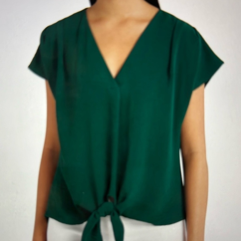 Beacon Apparel Avianna Tie Front Blouse White Large Stitch Fix New With‎ Tags